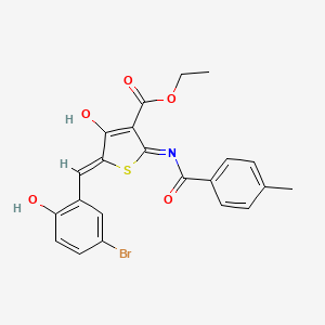 molecular formula C22H18BrNO5S B3725812 ETHYL (5Z)-5-[(5-BROMO-2-HYDROXYPHENYL)METHYLIDENE]-2-(4-METHYLBENZAMIDO)-4-OXO-4,5-DIHYDROTHIOPHENE-3-CARBOXYLATE 