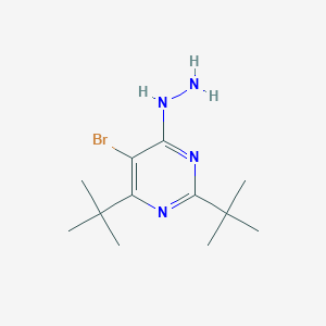 molecular formula C12H21BrN4 B372587 5-Bromo-2,4-ditert-butyl-6-hydrazinopyrimidine 