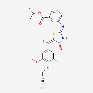 molecular formula C24H21ClN2O5S B3725875 isopropyl 3-({5-[3-chloro-5-methoxy-4-(2-propynyloxy)benzylidene]-4-oxo-1,3-thiazolidin-2-ylidene}amino)benzoate 