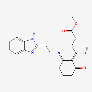 molecular formula C20H23N3O4 B3725904 METHYL 4-(2-{[2-(1H-1,3-BENZIMIDAZOL-2-YL)ETHYL]AMINO}-6-OXO-1-CYCLOHEXENYL)-4-OXOBUTANOATE 