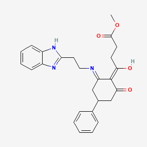 molecular formula C26H27N3O4 B3725918 METHYL 4-(2-{[2-(1H-1,3-BENZODIAZOL-2-YL)ETHYL]AMINO}-6-OXO-4-PHENYLCYCLOHEX-1-EN-1-YL)-4-OXOBUTANOATE 