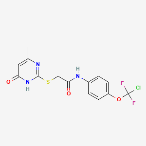 molecular formula C14H12ClF2N3O3S B3725931 N-[4-(CHLORODIFLUOROMETHOXY)PHENYL]-2-[(4-METHYL-6-OXO-16-DIHYDROPYRIMIDIN-2-YL)SULFANYL]ACETAMIDE 