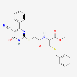 molecular formula C24H22N4O4S2 B3725933 methyl S-benzyl-N-{[(5-cyano-6-oxo-4-phenyl-1,6-dihydropyrimidin-2-yl)sulfanyl]acetyl}cysteinate 