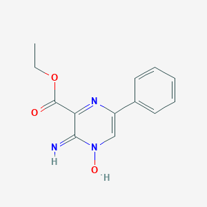molecular formula C13H13N3O3 B372596 Ethyl 3-amino-6-phenylpyrazine-2-carboxylate 4-oxide 