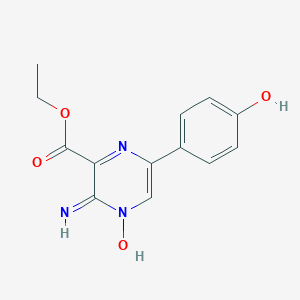 Ethyl 3-amino-6-(4-hydroxyphenyl)pyrazine-2-carboxylate 4-oxide