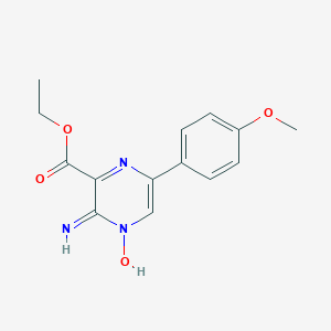 molecular formula C14H15N3O4 B372605 Ethyl 3-amino-6-(4-methoxyphenyl)pyrazine-2-carboxylate 4-oxide 