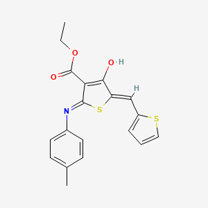 molecular formula C19H17NO3S2 B3726116 ethyl (5Z)-2-[(4-methylphenyl)amino]-4-oxo-5-(thiophen-2-ylmethylidene)-4,5-dihydrothiophene-3-carboxylate 
