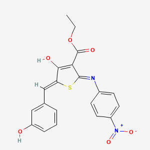 molecular formula C20H16N2O6S B3726130 ETHYL (5Z)-5-[(3-HYDROXYPHENYL)METHYLIDENE]-2-[(4-NITROPHENYL)AMINO]-4-OXO-4,5-DIHYDROTHIOPHENE-3-CARBOXYLATE 