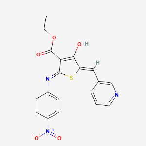 molecular formula C19H15N3O5S B3726135 ETHYL (5Z)-2-[(4-NITROPHENYL)AMINO]-4-OXO-5-[(PYRIDIN-3-YL)METHYLIDENE]-4,5-DIHYDROTHIOPHENE-3-CARBOXYLATE 