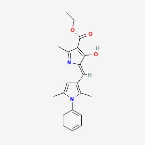 molecular formula C21H22N2O3 B3726180 ethyl (5Z)-5-[(2,5-dimethyl-1-phenyl-1H-pyrrol-3-yl)methylidene]-2-methyl-4-oxo-4,5-dihydro-1H-pyrrole-3-carboxylate 