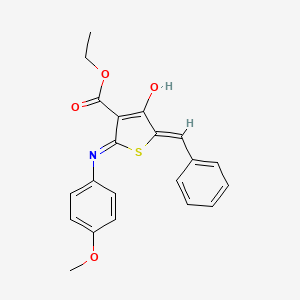 molecular formula C21H19NO4S B3726195 ethyl (5Z)-2-[(4-methoxyphenyl)amino]-4-oxo-5-(phenylmethylidene)-4,5-dihydrothiophene-3-carboxylate 