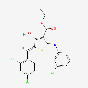 molecular formula C20H14Cl3NO3S B3726200 ethyl (5Z)-2-[(3-chlorophenyl)amino]-5-(2,4-dichlorobenzylidene)-4-oxo-4,5-dihydrothiophene-3-carboxylate 