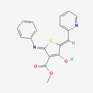 molecular formula C18H14N2O3S B3726204 methyl (5Z)-4-hydroxy-2-phenylimino-5-(pyridin-2-ylmethylidene)thiophene-3-carboxylate 
