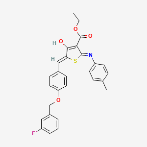 molecular formula C28H24FNO4S B3726230 ethyl 5-{4-[(3-fluorobenzyl)oxy]benzylidene}-4-oxo-2-(4-toluidino)-4,5-dihydro-3-thiophenecarboxylate 