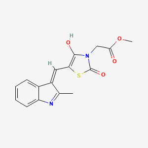 molecular formula C16H14N2O4S B3726286 methyl 2-[4-hydroxy-5-[(Z)-(2-methylindol-3-ylidene)methyl]-2-oxo-1,3-thiazol-3-yl]acetate 
