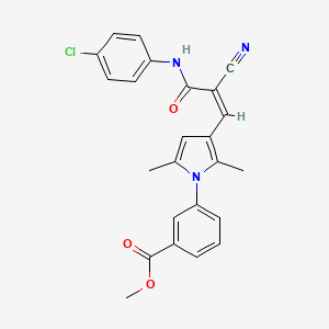 molecular formula C24H20ClN3O3 B3726328 methyl 3-(3-{(1Z)-3-[(4-chlorophenyl)amino]-2-cyano-3-oxoprop-1-en-1-yl}-2,5-dimethyl-1H-pyrrol-1-yl)benzoate 