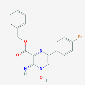 molecular formula C18H14BrN3O3 B372635 Benzyl 3-amino-6-(4-bromophenyl)pyrazine-2-carboxylate 4-oxide 
