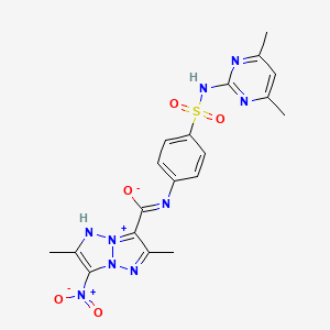 molecular formula C19H19N9O5S B3726368 N-[4-[(4,6-dimethylpyrimidin-2-yl)sulfamoyl]phenyl]-2,6-dimethyl-3-nitro-1H-triazolo[2,1-a]triazol-8-ium-7-carboximidate 