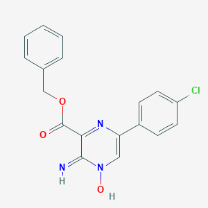 molecular formula C18H14ClN3O3 B372637 Benzyl 3-amino-6-(4-chlorophenyl)pyrazine-2-carboxylate 4-oxide 