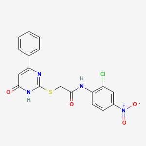 molecular formula C18H13ClN4O4S B3726416 N-(2-CHLORO-4-NITROPHENYL)-2-[(6-OXO-4-PHENYL-16-DIHYDROPYRIMIDIN-2-YL)SULFANYL]ACETAMIDE 