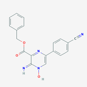 molecular formula C19H14N4O3 B372644 Benzyl 3-amino-6-(4-cyanophenyl)pyrazine-2-carboxylate 4-oxide 