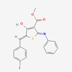 molecular formula C19H14FNO3S B3726449 Methyl (5Z)-5-[(4-fluorophenyl)methylidene]-4-oxo-2-(phenylamino)-4,5-dihydrothiophene-3-carboxylate 