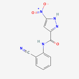 molecular formula C11H7N5O3 B3726472 N-(2-cyanophenyl)-5-nitro-1H-pyrazole-3-carboxamide 