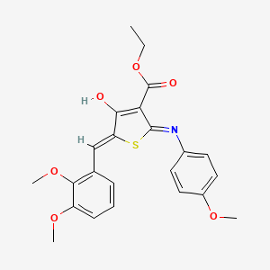 molecular formula C23H23NO6S B3726578 Ethyl (5Z)-5-[(2,3-dimethoxyphenyl)methylidene]-2-[(4-methoxyphenyl)amino]-4-oxo-4,5-dihydrothiophene-3-carboxylate 