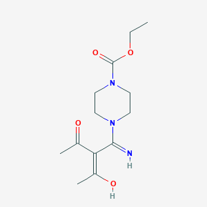 molecular formula C13H21N3O4 B3726678 ethyl 4-[(E)-2-acetyl-3-hydroxybut-2-enimidoyl]piperazine-1-carboxylate 