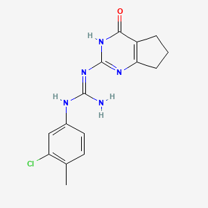 molecular formula C15H16ClN5O B3726690 N-(3-chloro-4-methylphenyl)-N'-(4-oxo-4,5,6,7-tetrahydro-3H-cyclopenta[d]pyrimidin-2-yl)guanidine 
