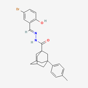 molecular formula C25H27BrN2O2 B3726727 N-[(E)-(5-bromo-2-hydroxyphenyl)methylideneamino]-3-(4-methylphenyl)adamantane-1-carboxamide 