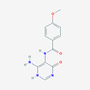 molecular formula C12H12N4O3 B372681 N-(6-amino-4-oxo-1H-pyrimidin-5-yl)-4-methoxybenzamide 