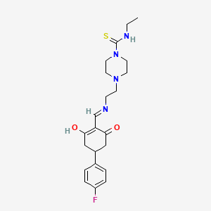 molecular formula C22H29FN4O2S B3726832 N-ethyl-4-[2-({[4-(4-fluorophenyl)-2,6-dioxocyclohexylidene]methyl}amino)ethyl]piperazine-1-carbothioamide 