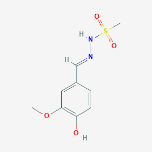 molecular formula C9H12N2O4S B3726842 N-[(E)-(4-hydroxy-3-methoxyphenyl)methylideneamino]methanesulfonamide 
