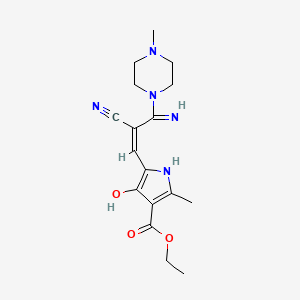 molecular formula C17H23N5O3 B3726873 ethyl 5-[(Z)-2-cyano-3-imino-3-(4-methylpiperazin-1-yl)prop-1-enyl]-4-hydroxy-2-methyl-1H-pyrrole-3-carboxylate 