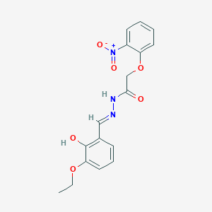 molecular formula C17H17N3O6 B3726884 N'-[(E)-(3-ethoxy-2-hydroxyphenyl)methylidene]-2-(2-nitrophenoxy)acetohydrazide 