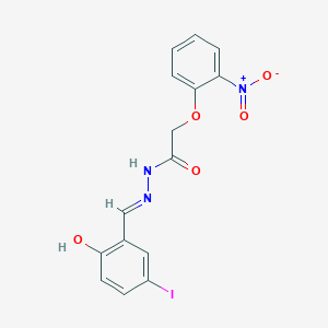 molecular formula C15H12IN3O5 B3726928 N'-[(E)-(2-hydroxy-5-iodophenyl)methylidene]-2-(2-nitrophenoxy)acetohydrazide 