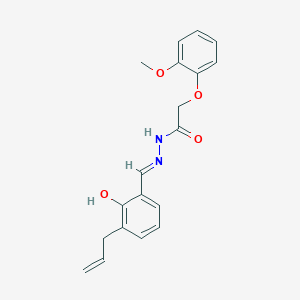 molecular formula C19H20N2O4 B3727032 N-[(E)-(2-hydroxy-3-prop-2-enylphenyl)methylideneamino]-2-(2-methoxyphenoxy)acetamide 
