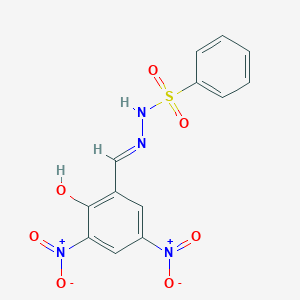 molecular formula C13H10N4O7S B3727069 N-[(E)-(2-hydroxy-3,5-dinitrophenyl)methylideneamino]benzenesulfonamide 