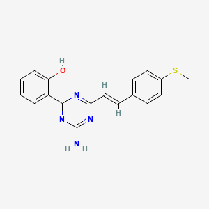 molecular formula C18H16N4OS B3727243 2-{4-AMINO-6-[(1E)-2-[4-(METHYLSULFANYL)PHENYL]ETHENYL]-1,3,5-TRIAZIN-2-YL}PHENOL 