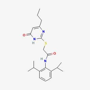 molecular formula C21H29N3O2S B3727263 N-[2,6-di(propan-2-yl)phenyl]-2-[(6-oxo-4-propyl-1H-pyrimidin-2-yl)sulfanyl]acetamide 