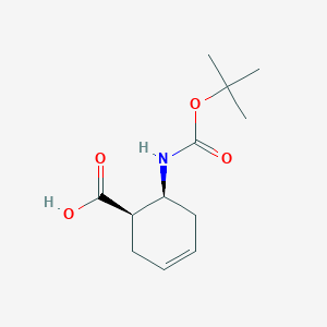 molecular formula C12H19NO4 B037275 (1R,6S)-6-((tert-Butoxycarbonyl)amino)cyclohex-3-enecarboxylic acid CAS No. 1226812-49-2