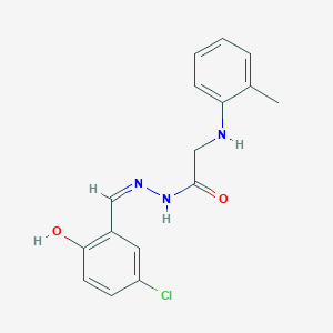 molecular formula C16H16ClN3O2 B3727647 N-[(Z)-(5-chloro-2-hydroxyphenyl)methylideneamino]-2-(2-methylanilino)acetamide 