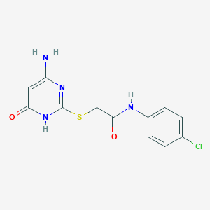 molecular formula C13H13ClN4O2S B3727696 2-[(4-amino-6-oxo-1,6-dihydropyrimidin-2-yl)sulfanyl]-N-(4-chlorophenyl)propanamide 