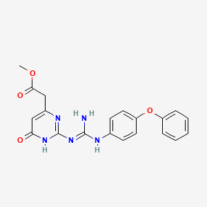 molecular formula C20H19N5O4 B3727712 methyl {6-oxo-2-[N'-(4-phenoxyphenyl)carbamimidamido]-1,6-dihydropyrimidin-4-yl}acetate 