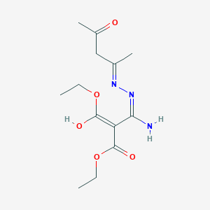 molecular formula C13H21N3O5 B3727744 DIETHYL 2-(AMINO{2-[(E)-1-METHYL-3-OXOBUTYLIDENE]HYDRAZINO}METHYLENE)MALONATE 