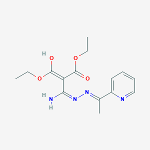 molecular formula C15H20N4O4 B3727808 DIETHYL 2-(AMINO{2-[(E)-1-(2-PYRIDYL)ETHYLIDENE]HYDRAZINO}METHYLENE)MALONATE 