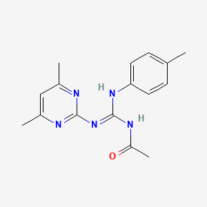 molecular formula C16H19N5O B3727924 N-[(Z)-[(4,6-DIMETHYLPYRIMIDIN-2-YL)AMINO][(4-METHYLPHENYL)AMINO]METHYLIDENE]ACETAMIDE 