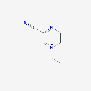 molecular formula C7H8N3+ B372795 3-Cyano-1-ethylpyrazin-1-ium 