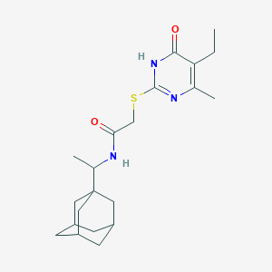 molecular formula C21H31N3O2S B3727991 N~1~-[1-(1-ADAMANTYL)ETHYL]-2-[(5-ETHYL-4-HYDROXY-6-METHYL-2-PYRIMIDINYL)SULFANYL]ACETAMIDE 
